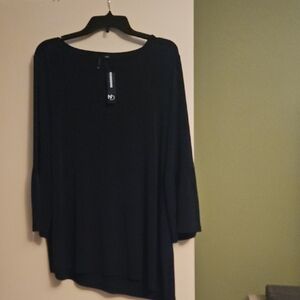 New Directions Black Tunic Top